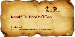 Kabók Manfréda névjegykártya
